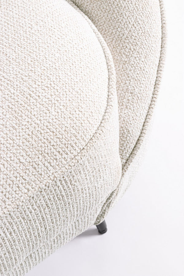 3-Seater Sofa White Upholstered L183