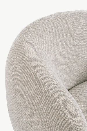Swivel Armchair Natural Upholstered