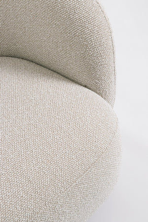Swivel Armchair Natural Upholstered