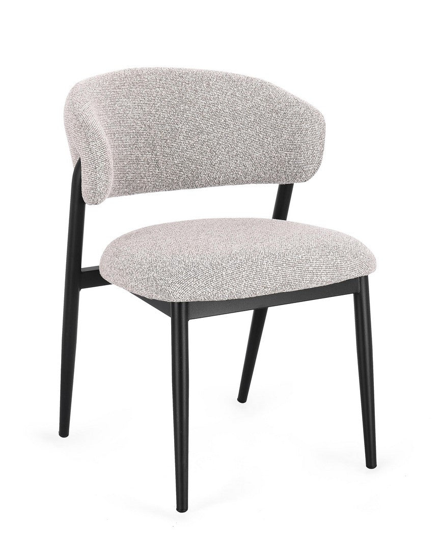 Dining Chair Black and Grey Upholstered