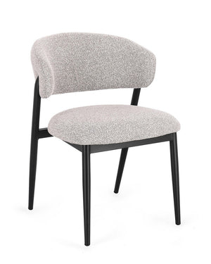 Dining Chair Black and Grey Upholstered