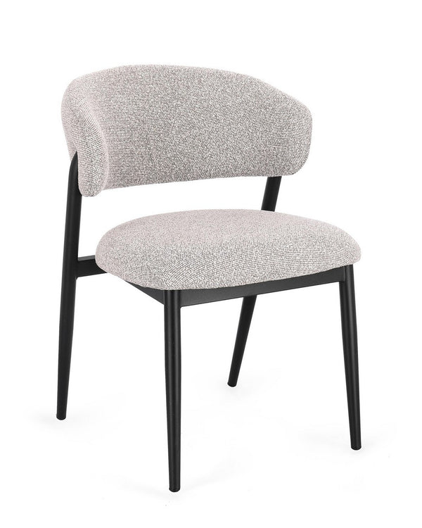 Dining Chair Black and Grey Upholstered