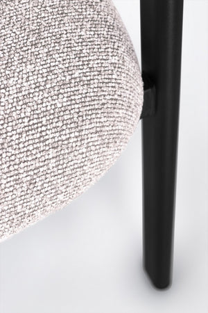Dining Chair Black and Grey Upholstered with Armrests