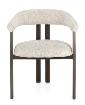 Dining Chair Bronze and Sand Upholstered with Armrests