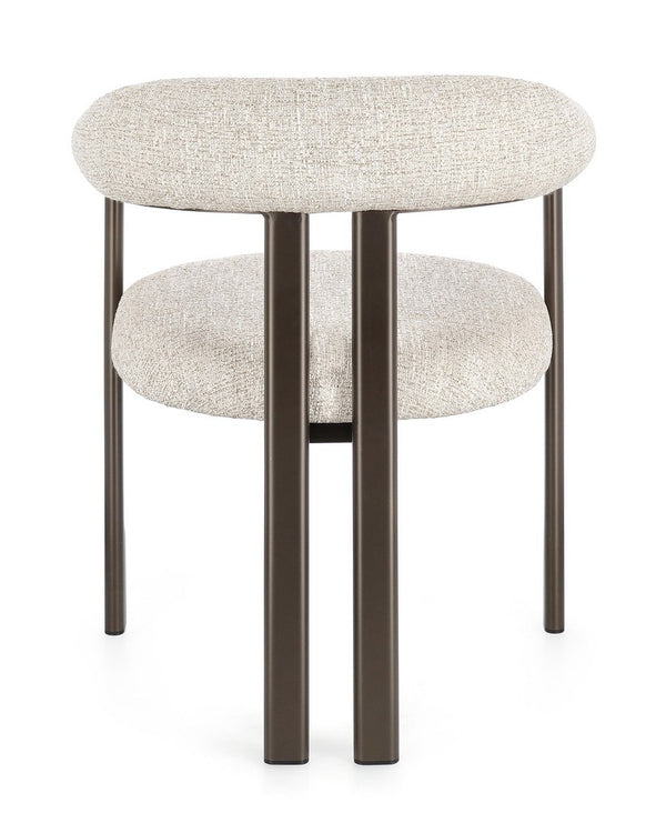 Dining Chair Bronze and Sand Upholstered with Armrests