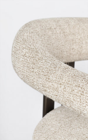 Dining Chair Bronze and Sand Upholstered with Armrests