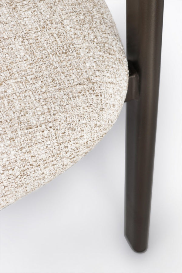Dining Chair Bronze and Sand Upholstered with Armrests