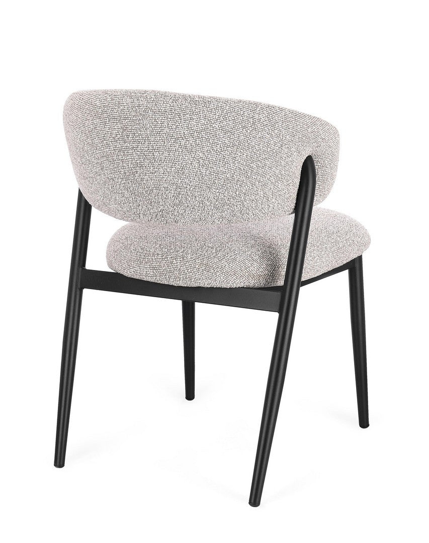 Dining Chair Black and Grey Upholstered