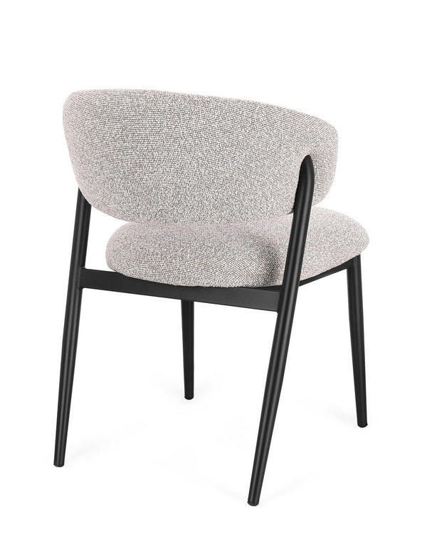Dining Chair Black and Grey Upholstered