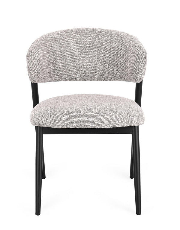 Dining Chair Black and Grey Upholstered