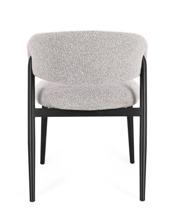 Dining Chair Black and Grey Upholstered