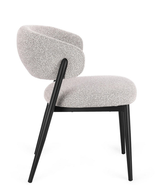 Dining Chair Black and Grey Upholstered