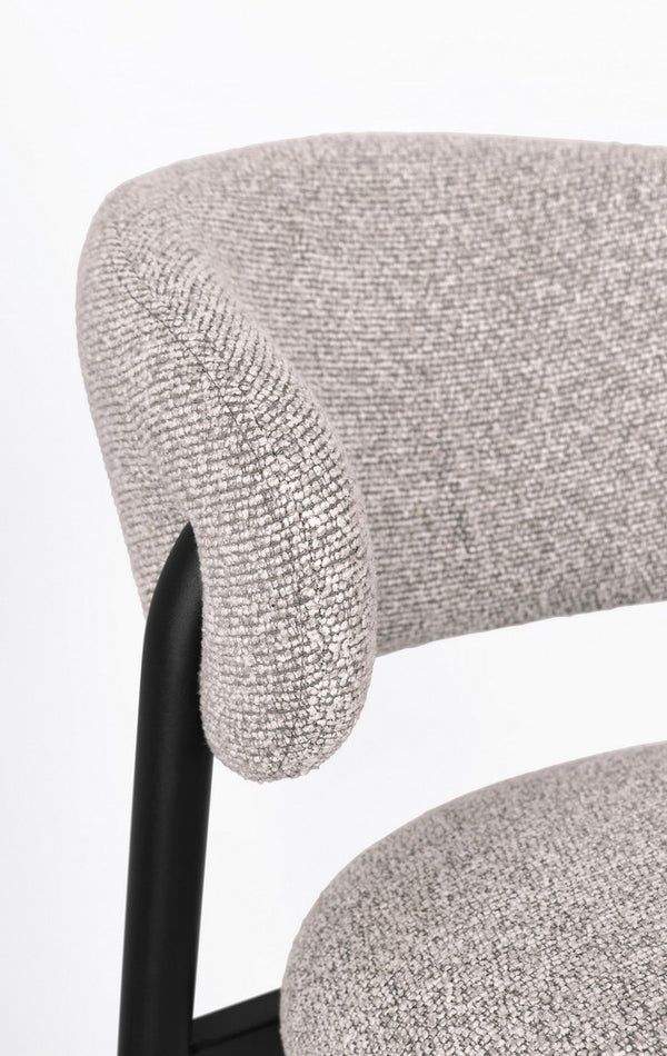 Dining Chair Black and Grey Upholstered