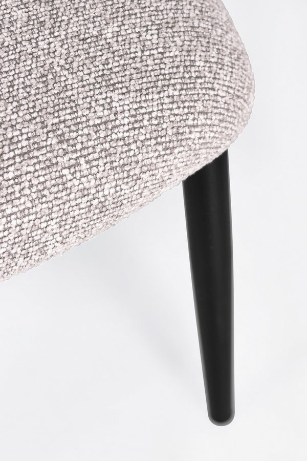 Dining Chair Black and Grey Upholstered