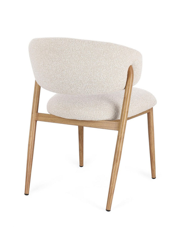 Dining Chair Natural and Linen Upholstered