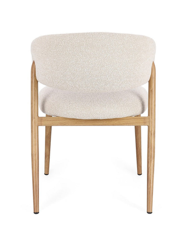 Dining Chair Natural and Linen Upholstered
