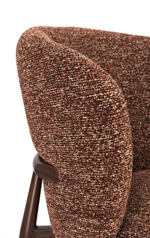 Dining Chair Walnut and Terracotta Upholstered