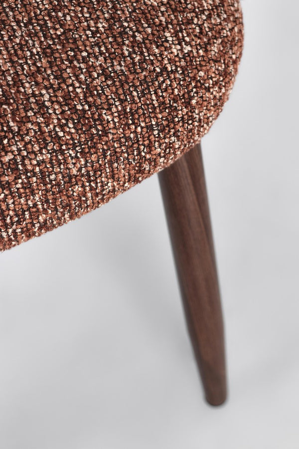 Dining Chair Walnut and Terracotta Upholstered