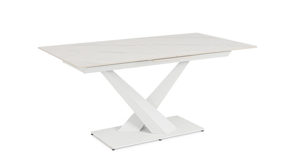 Extendable Dining Table 160–200 cm – White Modern Table
