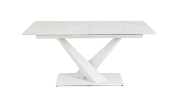 Extendable Dining Table 160–200 cm – White Modern Table