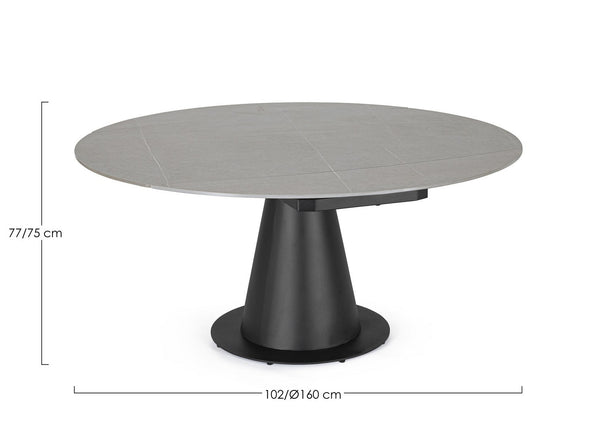 Extendable Dining Table 160–160 cm – Black Modern Table