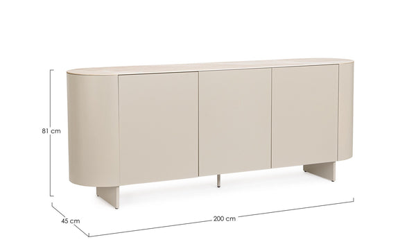 3-Door Sideboard Light Beige Finish
