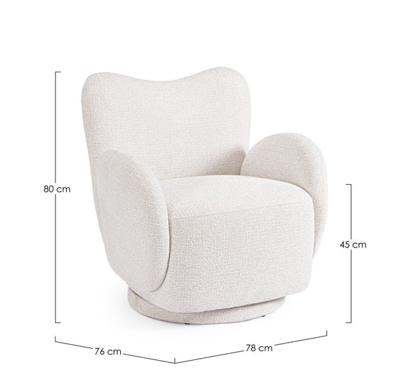 Swivel Armchair White Upholstered