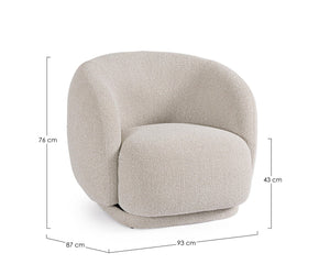 Swivel Armchair Natural Upholstered
