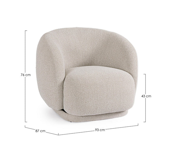 Swivel Armchair Natural Upholstered