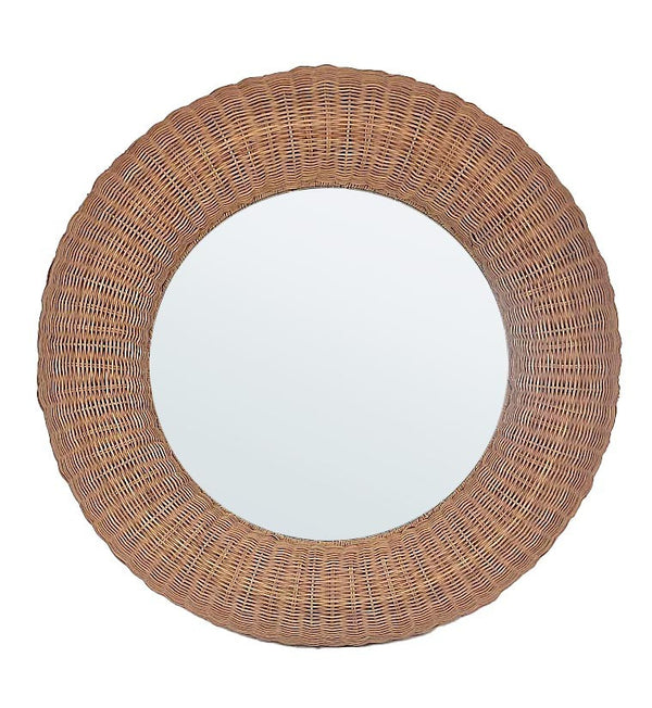 Round Wall Mirror Ø81 cm – Natural Decorative Mirror