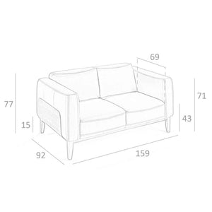 2-seater mink leather sofa