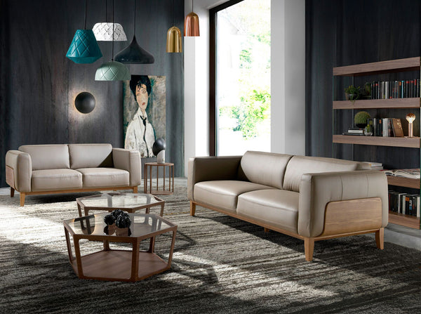 2-seater mink leather sofa