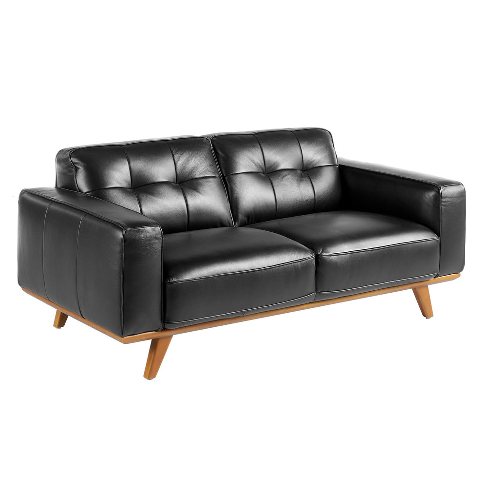 Chester 2-seater sofa in black leather