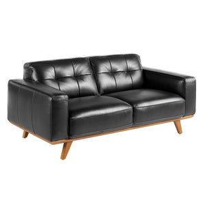 Chester 2-seater sofa in black leather