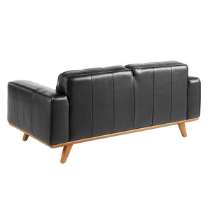 Chester 2-seater sofa in black leather