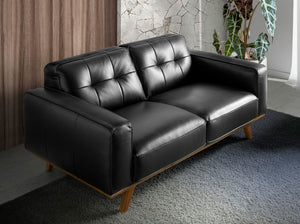 Chester 2-seater sofa in black leather