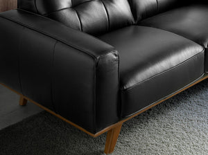 Chester 2-seater sofa in black leather