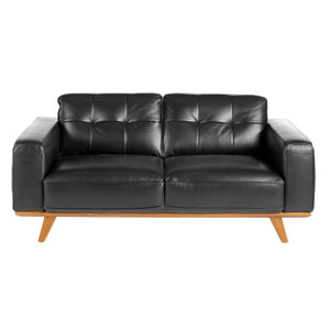 Chester 2-seater sofa in black leather