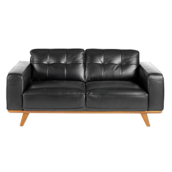 Chester 2-seater sofa in black leather