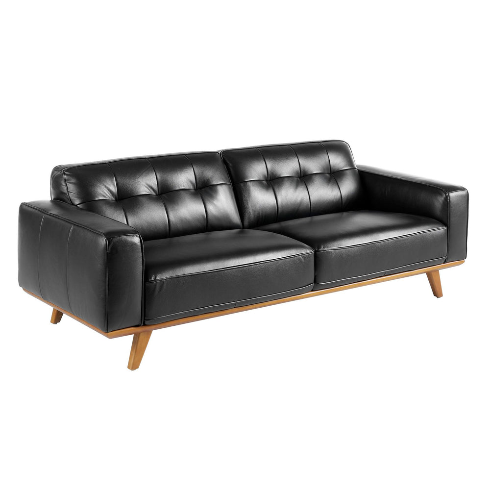 Chester 3-seater sofa in black leather