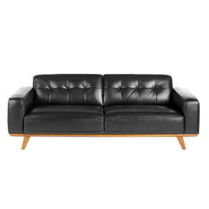 Chester 3-seater sofa in black leather