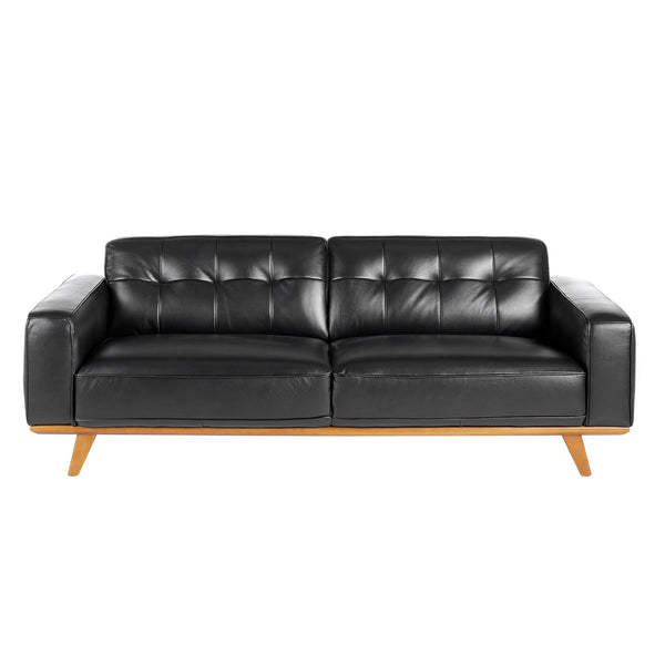 Chester 3-seater sofa in black leather