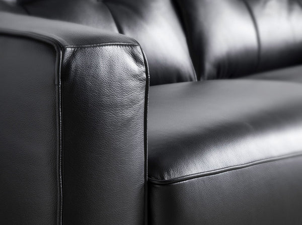 Chester 3-seater sofa in black leather