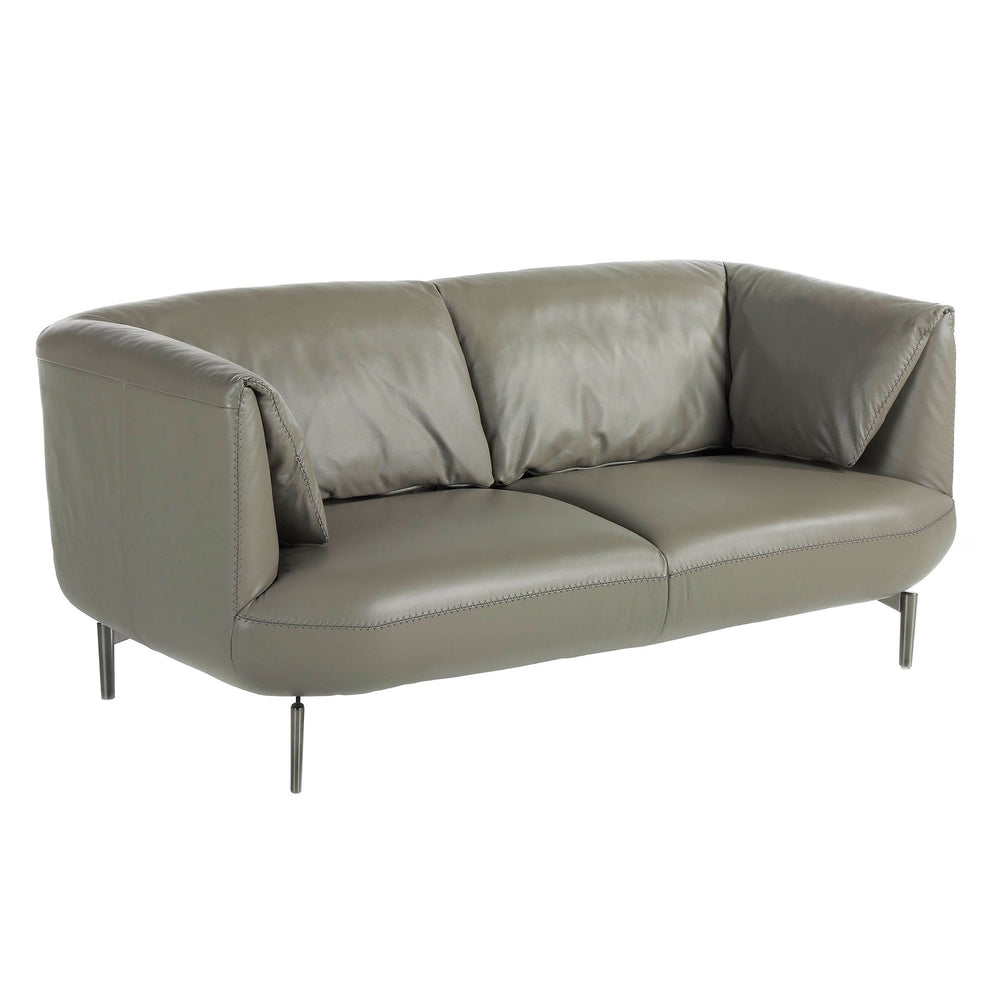 2-seater sofa in gray leather