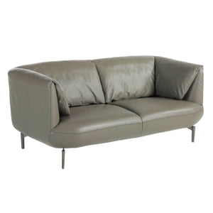 2-seater sofa in gray leather