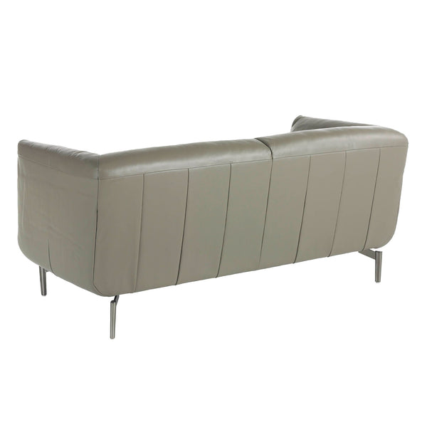 2-seater sofa in gray leather