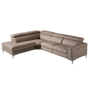 Relax sofa chaise longue left in mink leather