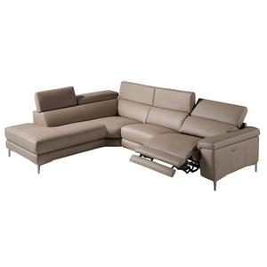 Relax sofa chaise longue left in mink leather