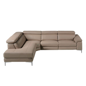 Relax sofa chaise longue left in mink leather