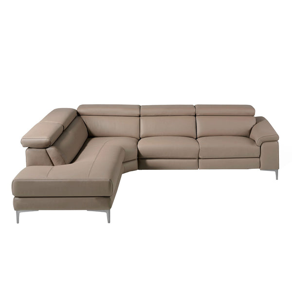 Relax sofa chaise longue left in mink leather
